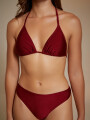 Top+bikini Twist Bordeaux