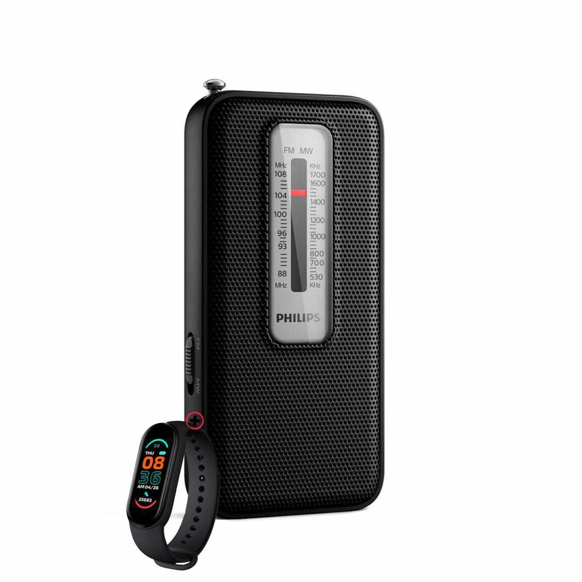 Radio Portátil Philips Tar1506 Fm/mw Analógica + Smartwatch 