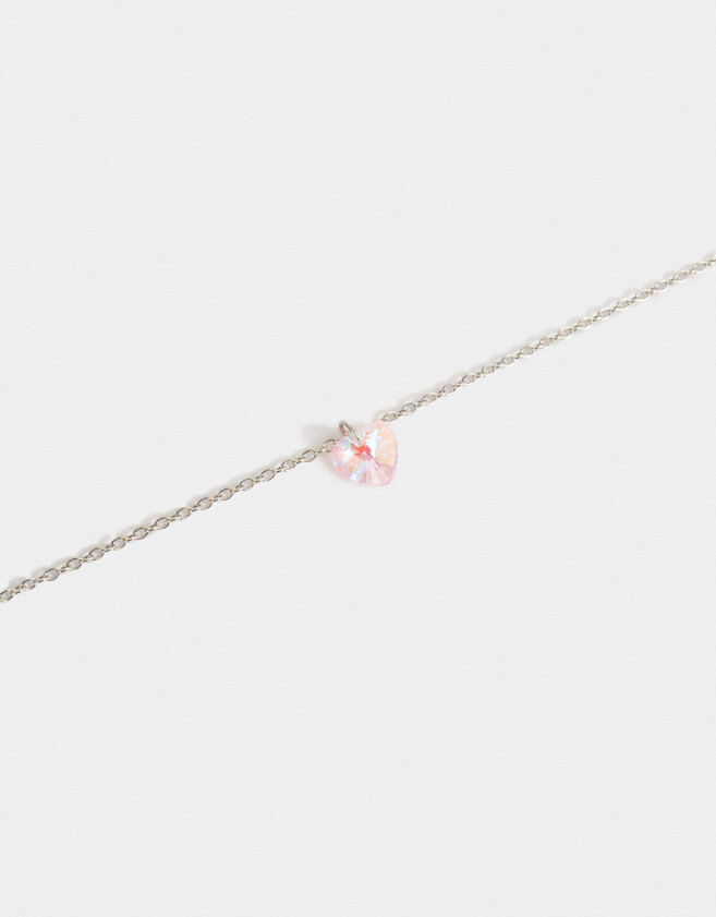 Cadena Corta con Dije Strass Corazón Cadena Con Dije De Corazón - Plateado