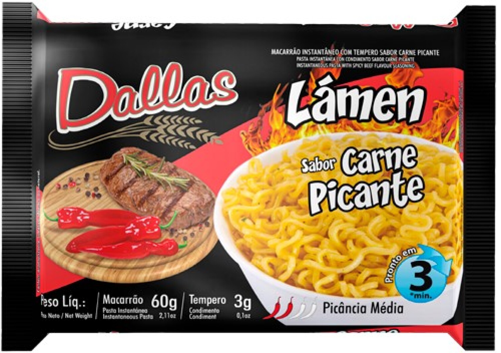 PASTA INSTANTANEA DALLAS 60G CARNE PICANTE 