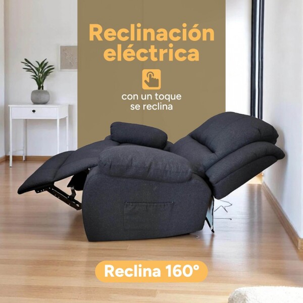 Sofá Sillón Poltrona Reclinable Masajeador Electrico Color Negro Tela
