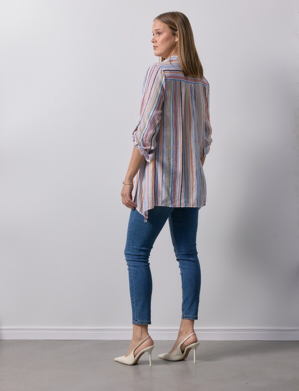 Camisa Larga MULTI/CELESTE