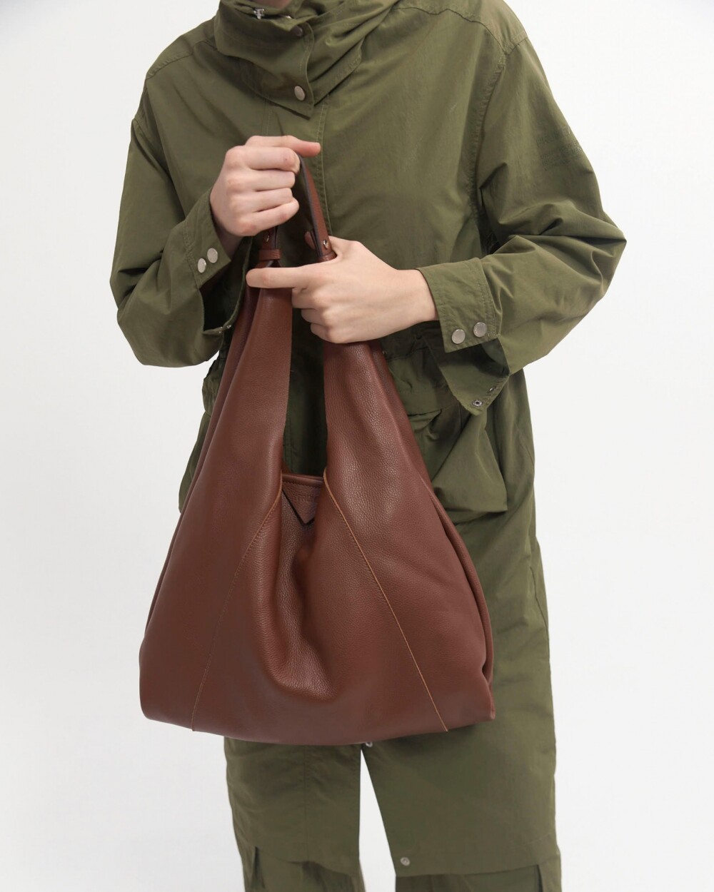 Bolso The Shopping En Cuero Graneado Tabaco