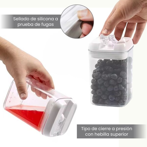 Juego de 5 Recipientes Herméticos Apilables Tarros Frascos Contenedores Apto Alimentos Imback Color Blanco Juego de 5 Recipientes Herméticos Apilables Tarros Frascos Contenedores Apto Alimentos Imback Color Blanco