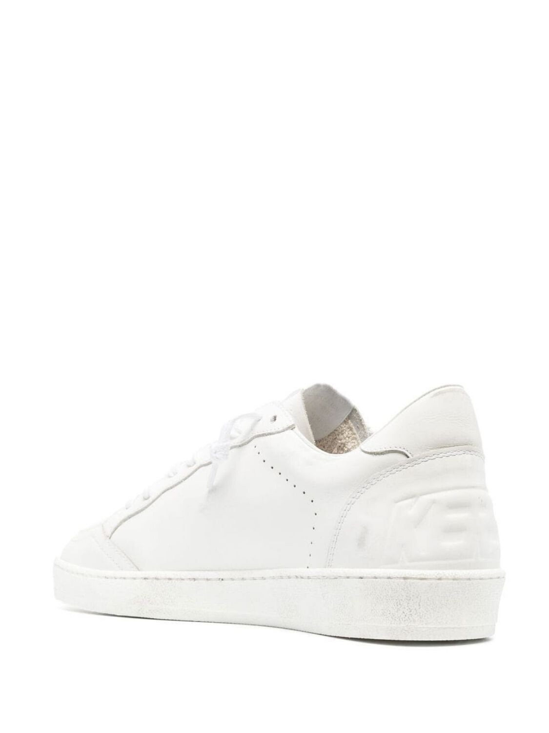 Golden Goose-Championes de cuero acordonados, Ball star Blanco