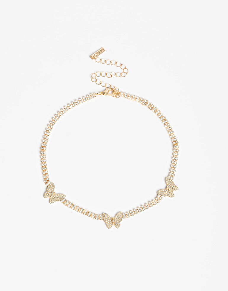 Chokers Strass Choker Mariposas Strass - Dorado