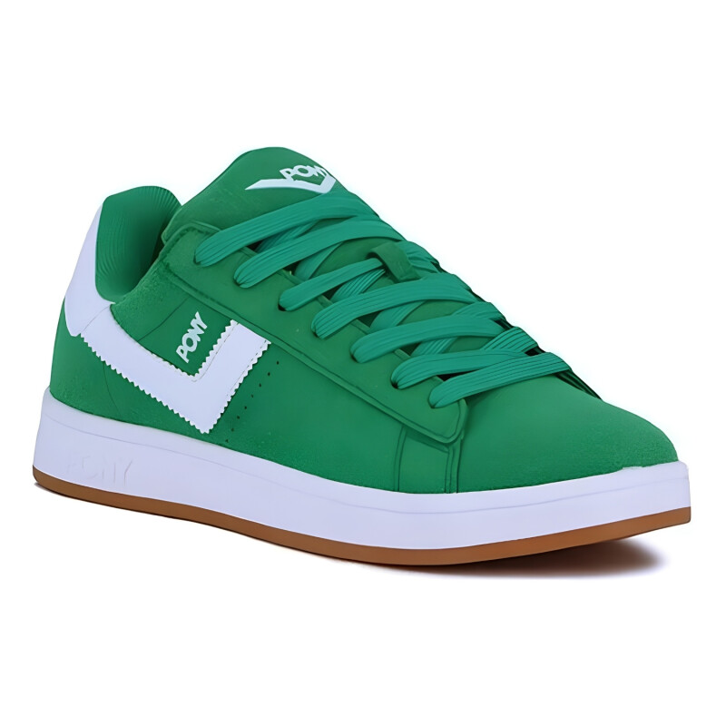 Championes Pony Lifestyle Square Gamuza Unx Verde-Blanco