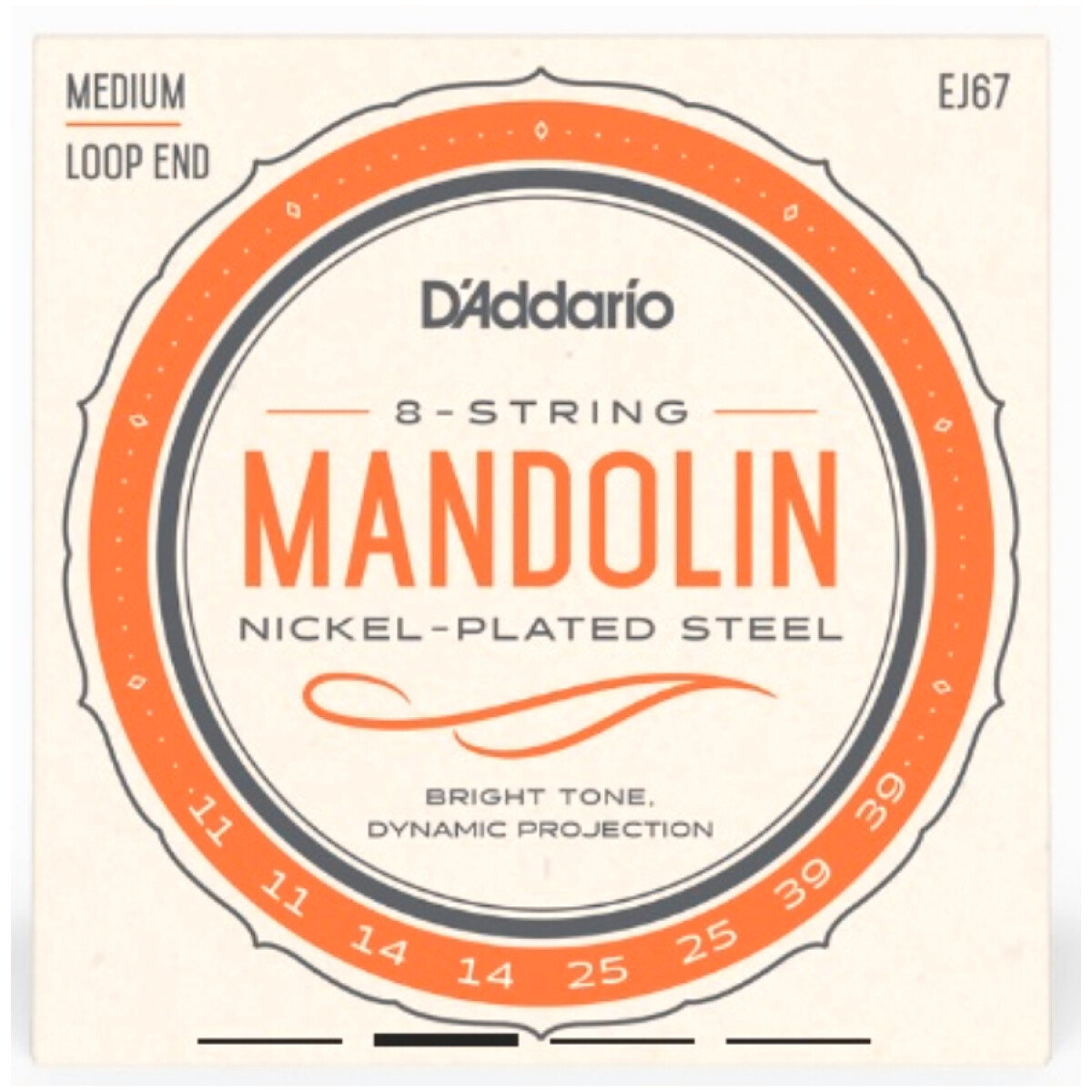 Cuerdas para Mandolina D'Addario EJ67 Medium 
