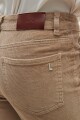 Pantalón Donna de pana con tajos beige