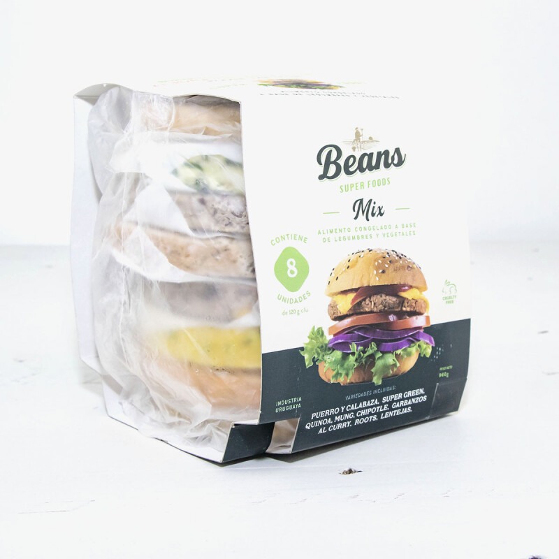 Hamburguesas vegetales surtidas Beans - 8 uds. - 960 g Hamburguesas vegetales surtidas Beans - 8 uds. - 960 g