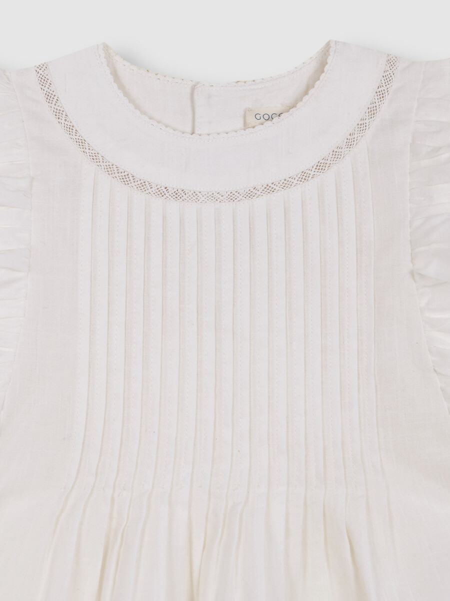 Blusa Con Volantes Blanco