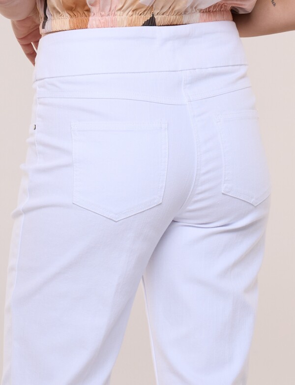 Capri Denim Pretina Ancha BLANCO