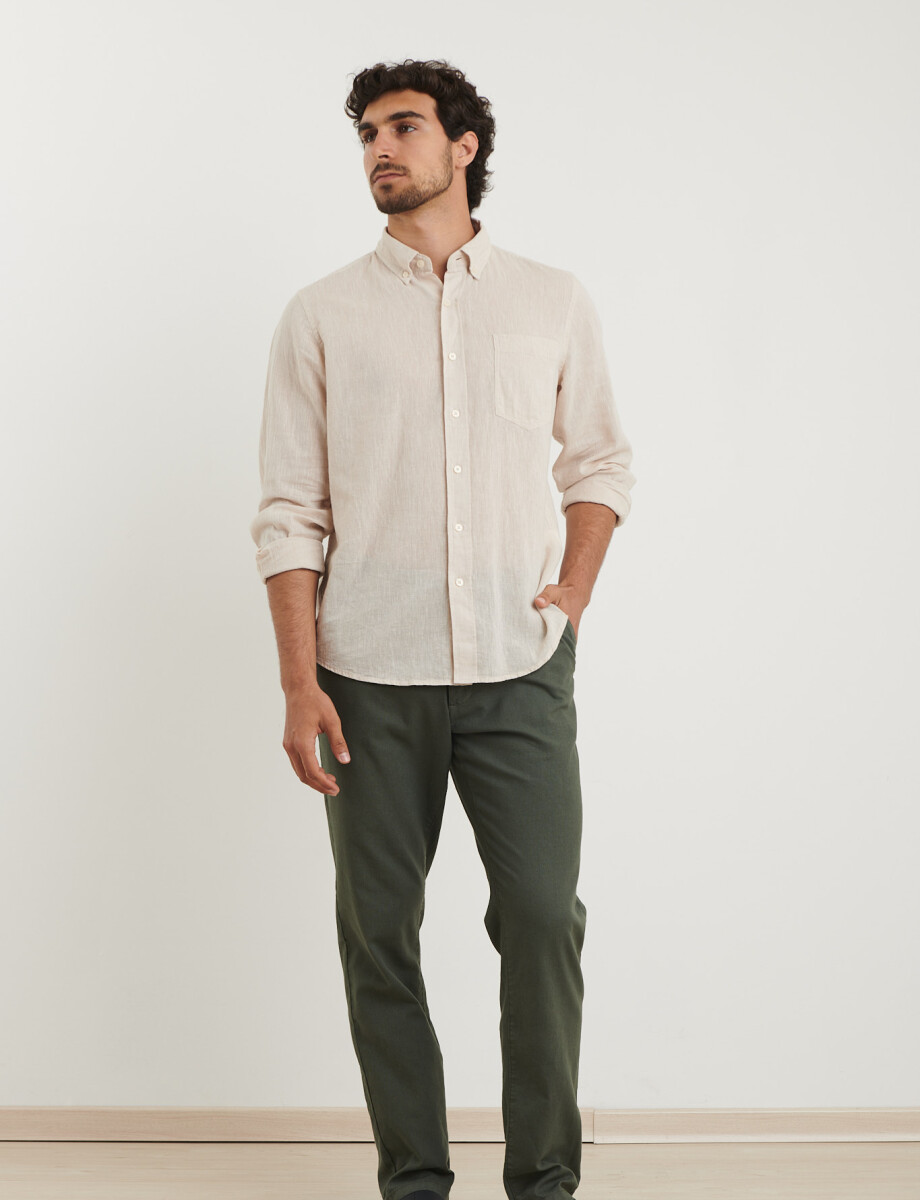 080677 PANTALON DE LINO HARRY Verde