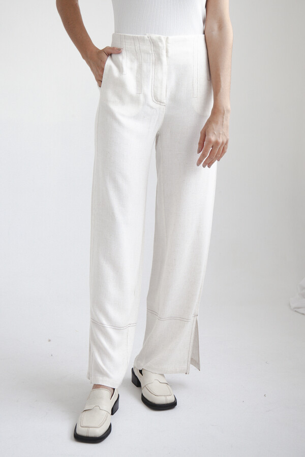 PANTALON LINO FELICIA BEIGE ML