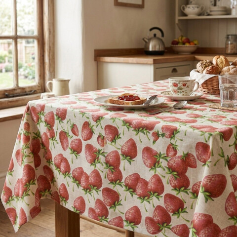 Mantel Waterproof Home Class 140 x 210 cm 3672 FRUTILLAS
