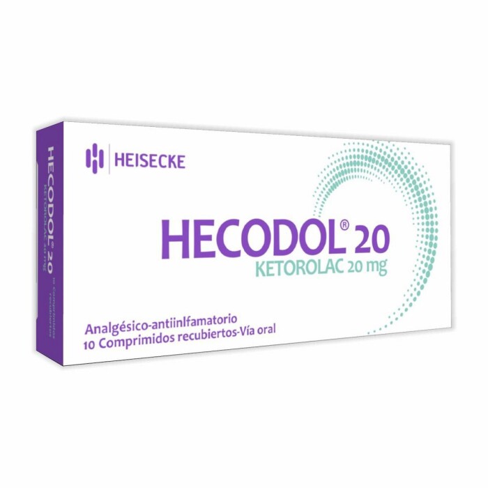 HECODOL 20 MG. CJ X 10 COMP. única
