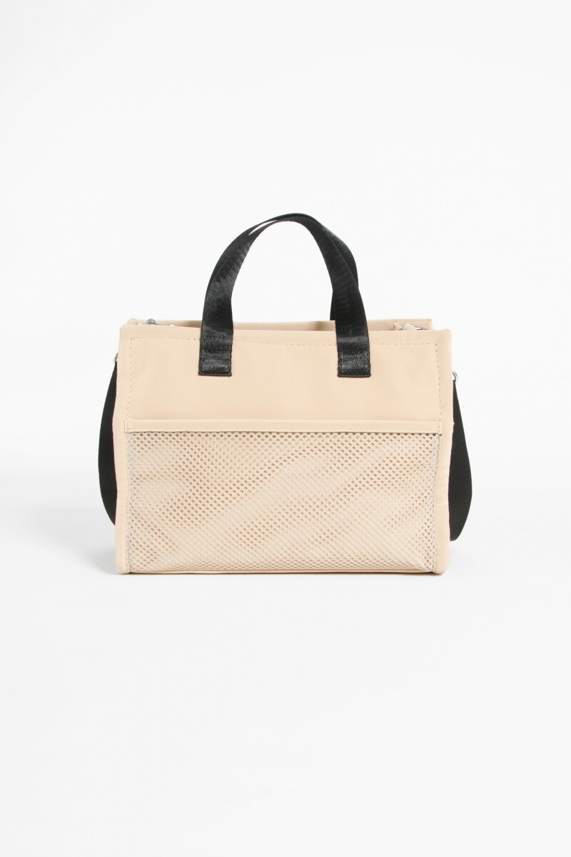 Shopper bolsillo y red beige