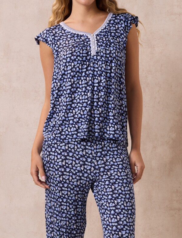 Pijama Con Capri AZUL/MULTI