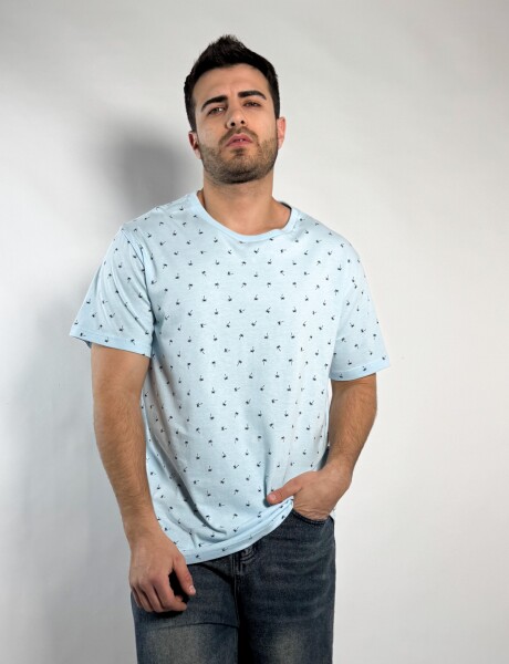 Remera estampada Charly Celeste