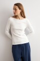 Remera escote bote blanco
