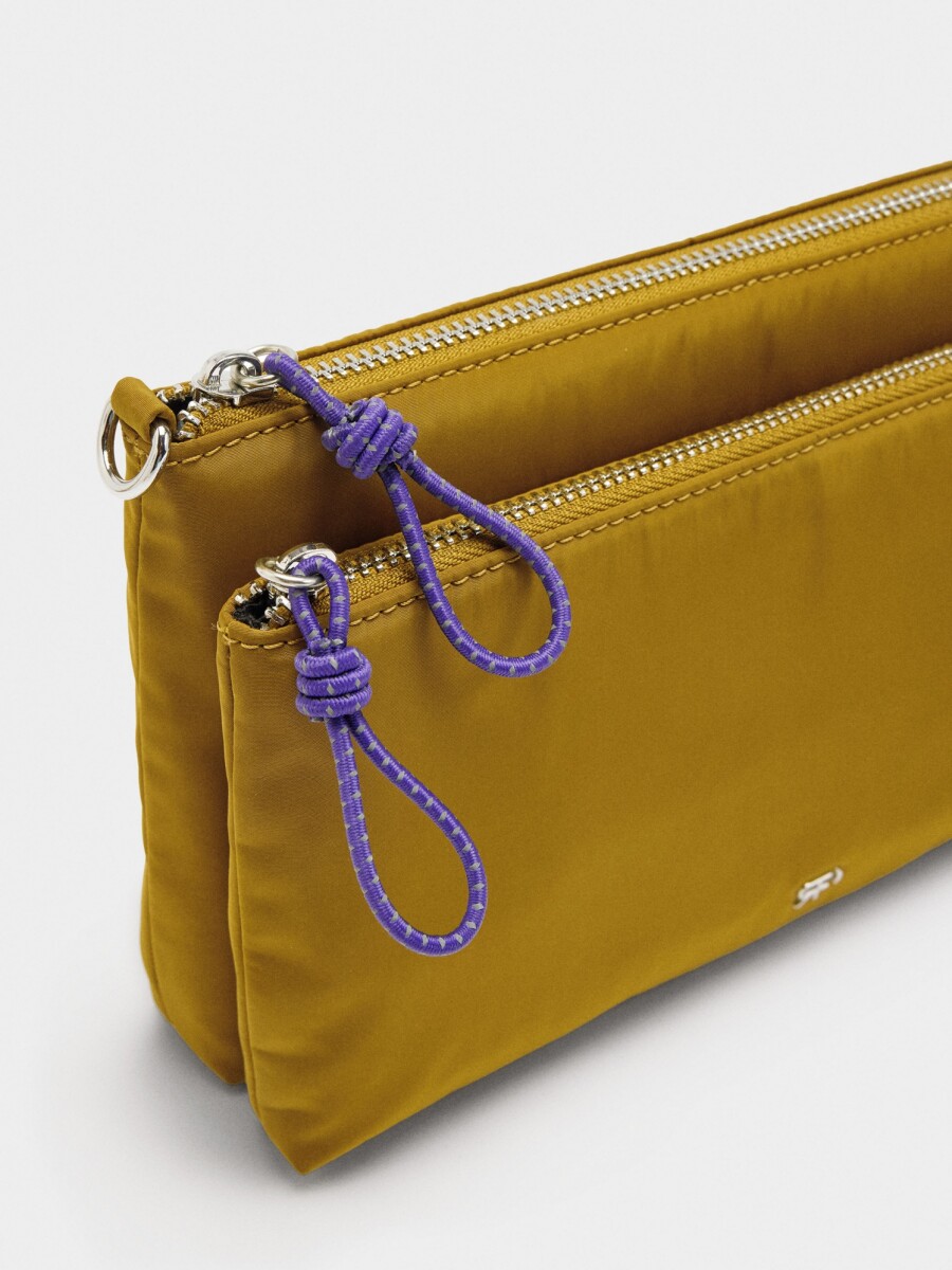 Bolso Bandolera De Nylon mostaza