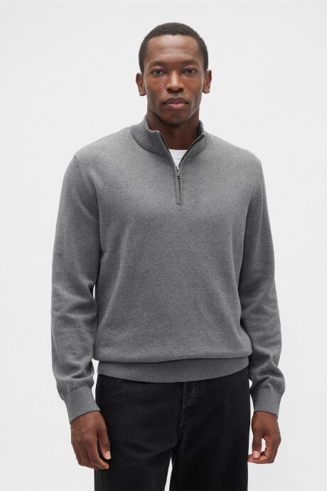 Buzo Medio Cierre Hombre B50 Charcoal Heather