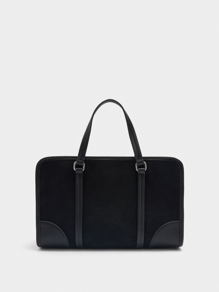 Bolso Tote Con Efecto Piel Y Asa Para El Hombro negro