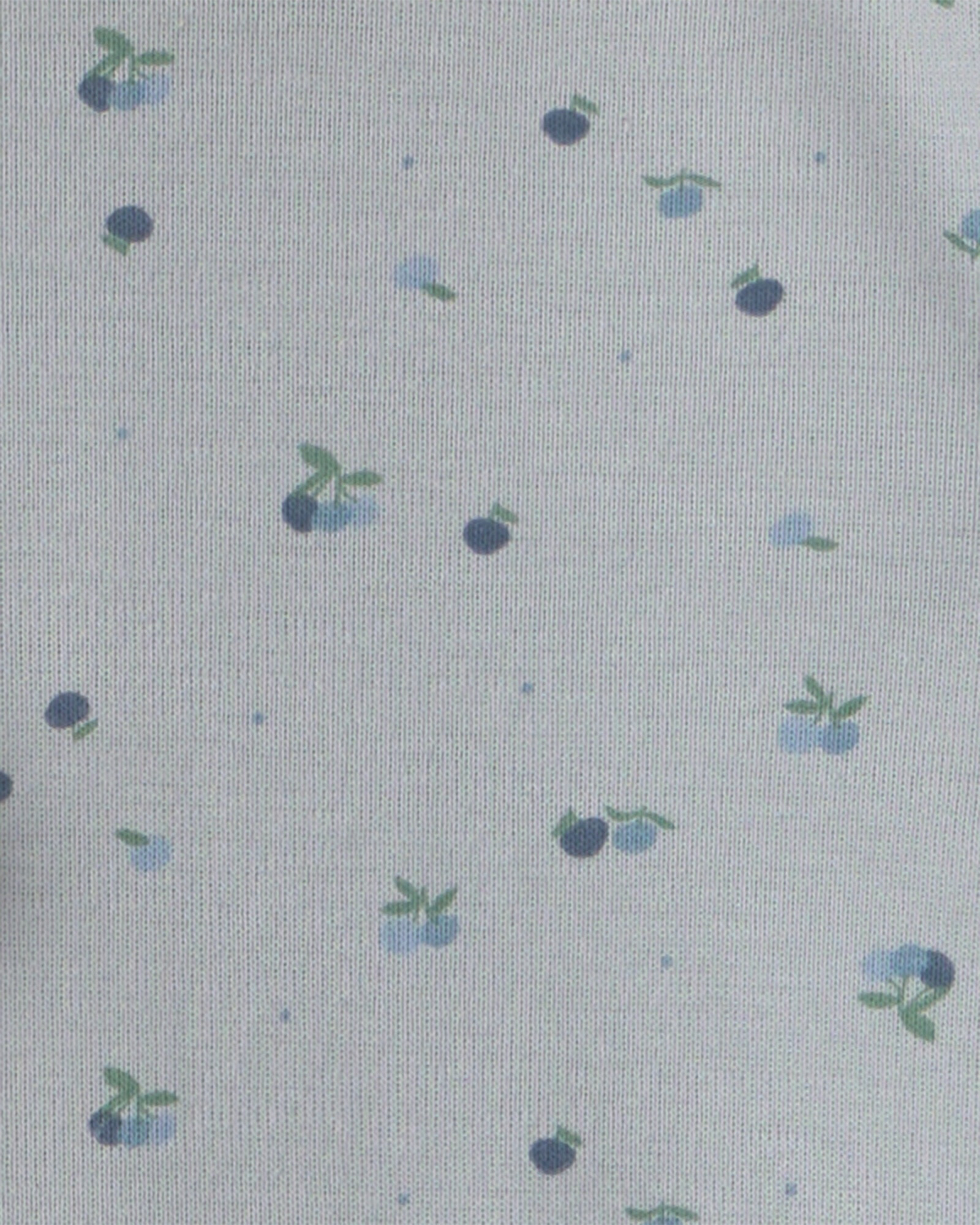 Set tres piezas de algodón, pantalón y bodies, azul y crema, diseño arándanos Sin color