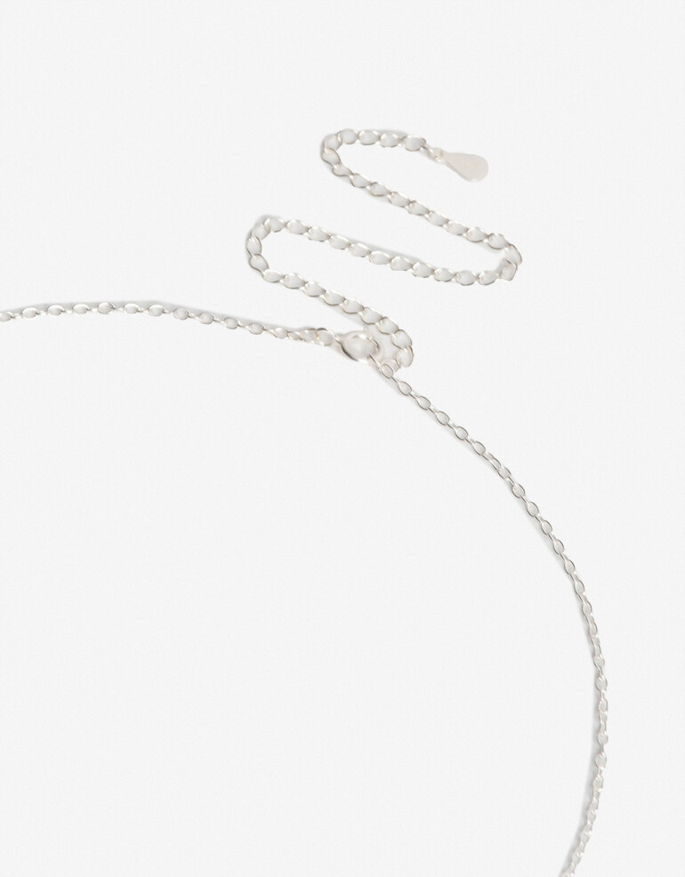 Cadena Corta con Dije Perla Cadena Con Dije Plata 925 - Plateado