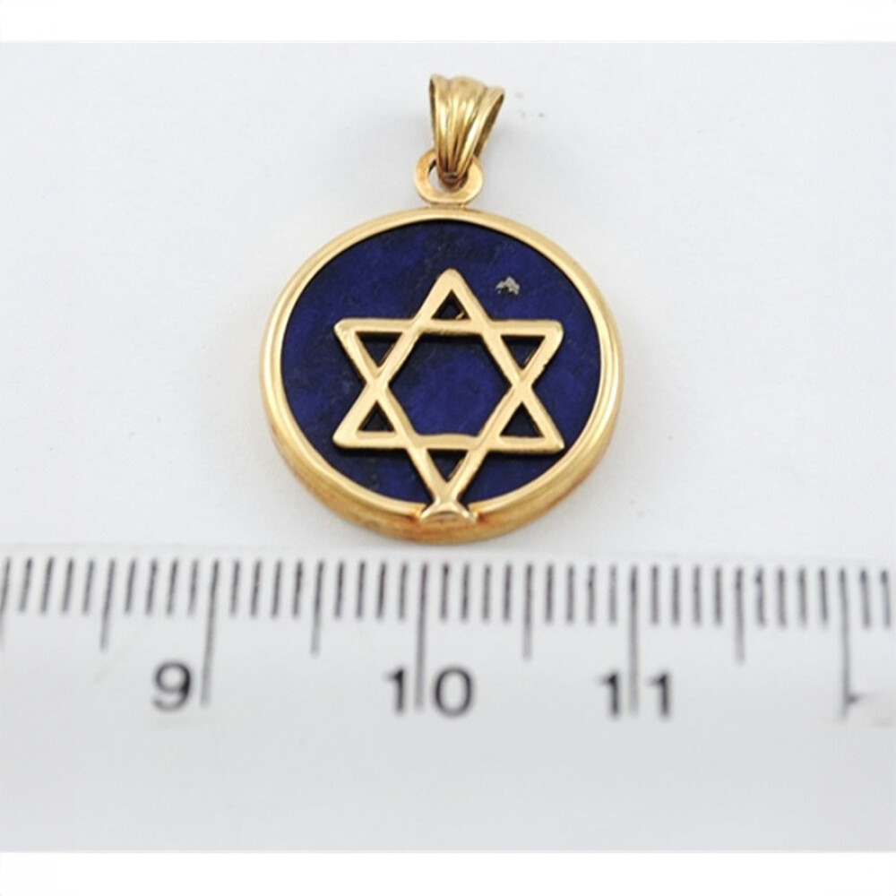 Medalla Estrella De David En Oro 18K Y Lapizlazuli Medalla Estrella De David En Oro 18K Y Lapizlazuli