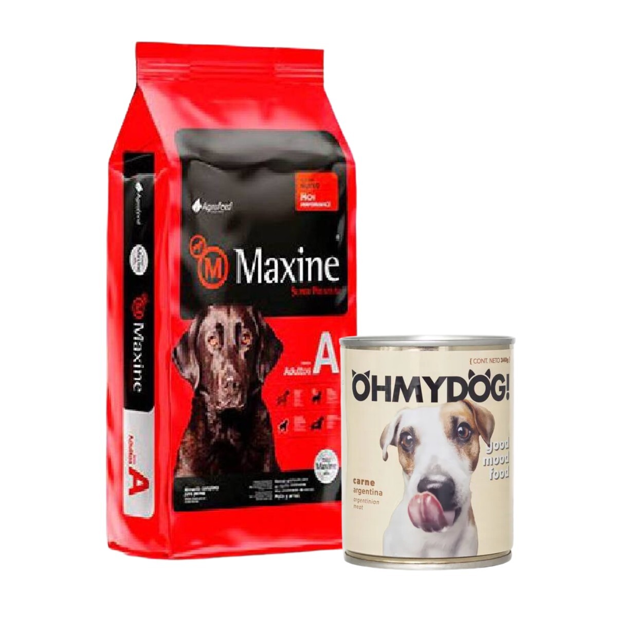 MAXINE ADULTO DE 21+4 KG + OH MY DOG! CARNE ARGENTINA X 340 GR. 