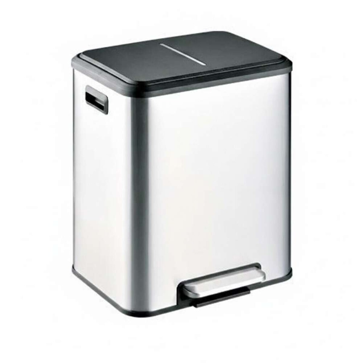 Papelera 2 Compartimentos X15Lts C/U - Acero Inox C/Pedal 