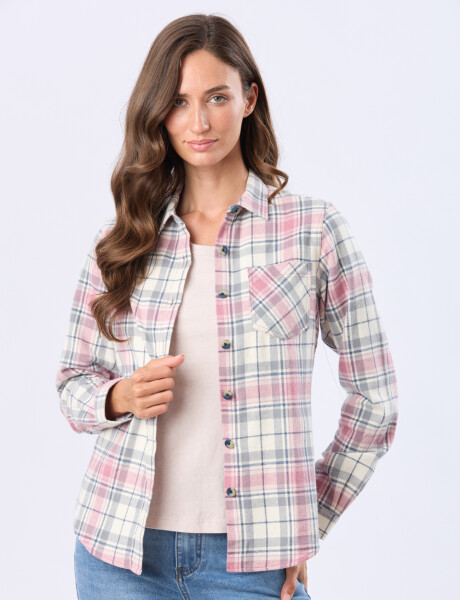 CAMISA VIYELA CUADROS Beige