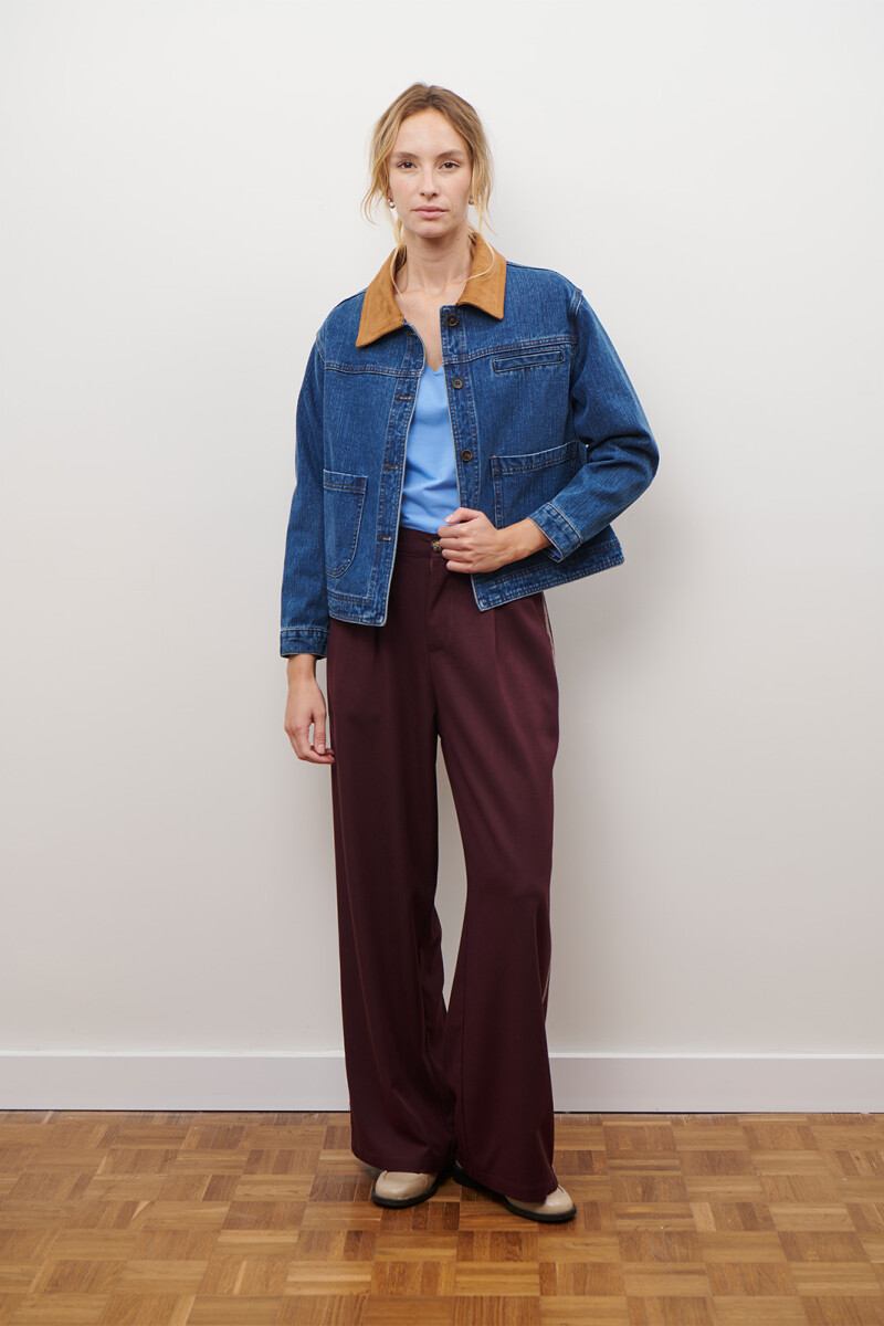 CHAQUETA JEAN CUELLO CAMEL