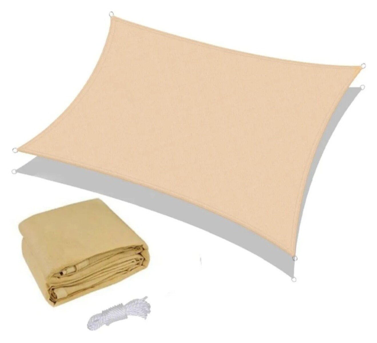 Malla Sombra Lona Toldo Cuadrada 3x3mts Exterior Jardín - Beige 