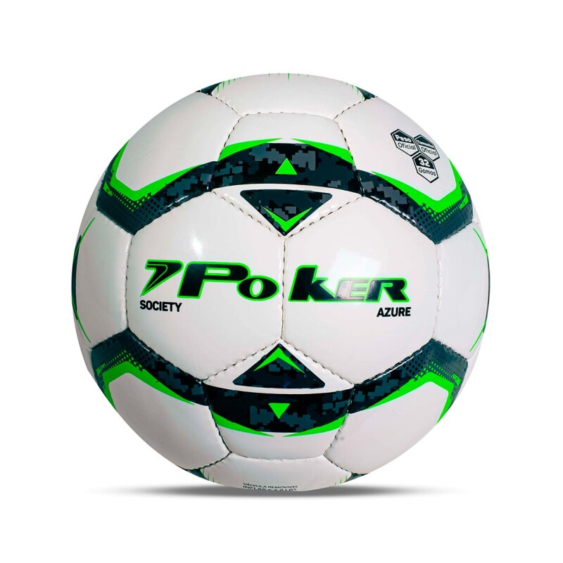 Poker Pelota Futbol Society 32 Gomos Verde Oscuro-verde Fluo