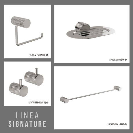 SET DE ACCESORIOS METAL SIGNATURE GRIS BRUSHED NICKEL BRILLO GRIS-BRUSHED NICKEL