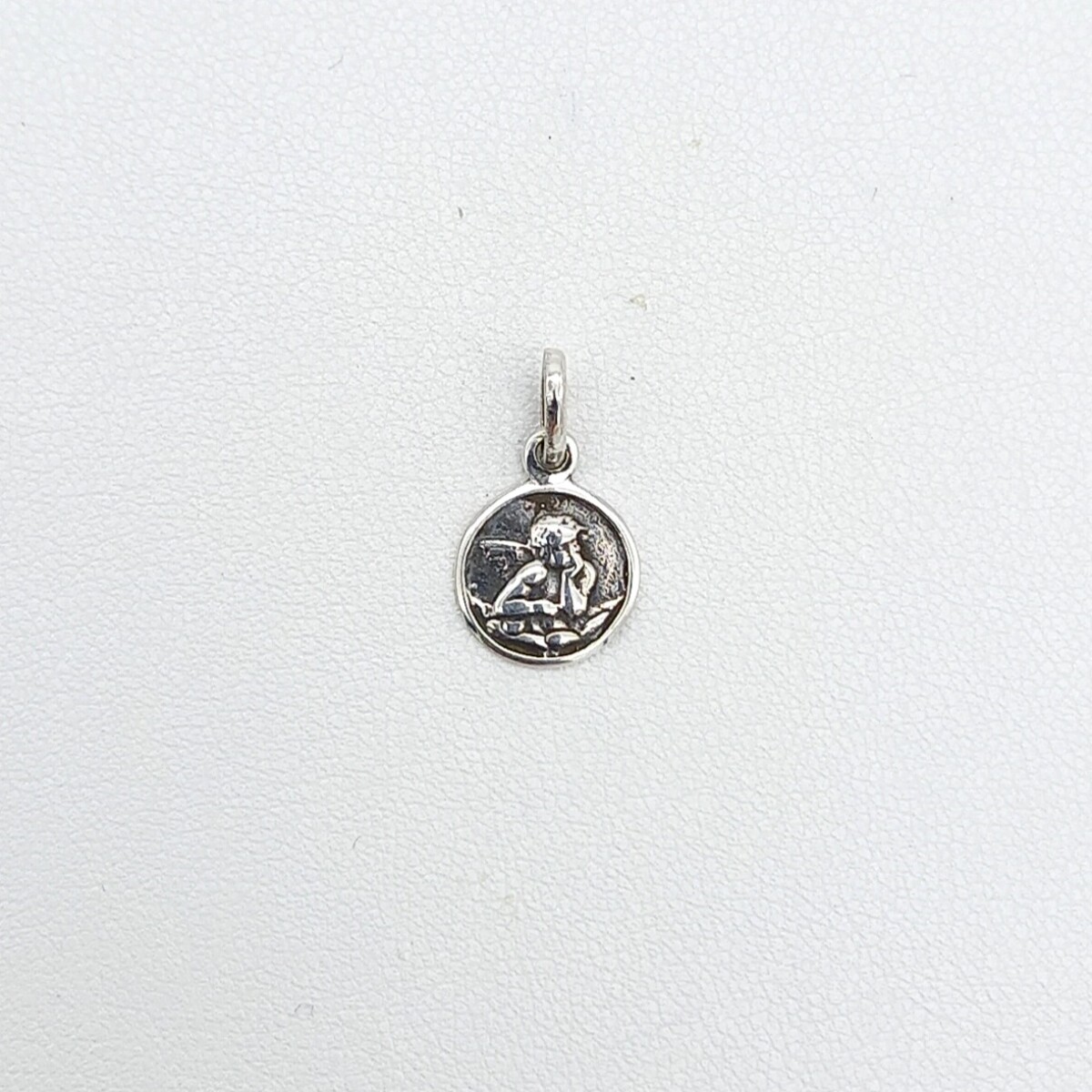 Medalla religiosa de plata 925, Ángel Rafael, diámetro 10mm. 