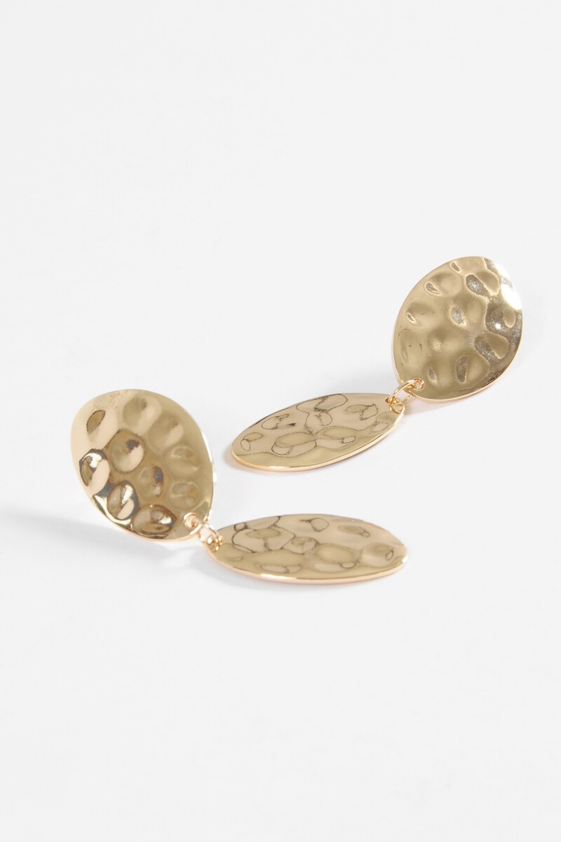 Caravanas metal texture doble dorado