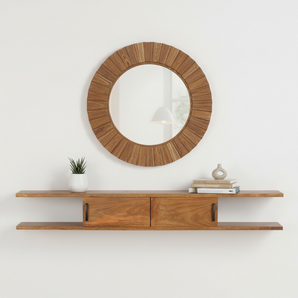 MUEBLE PARA TV MADERA MARRON AÉREO 160CM CASTAÑO