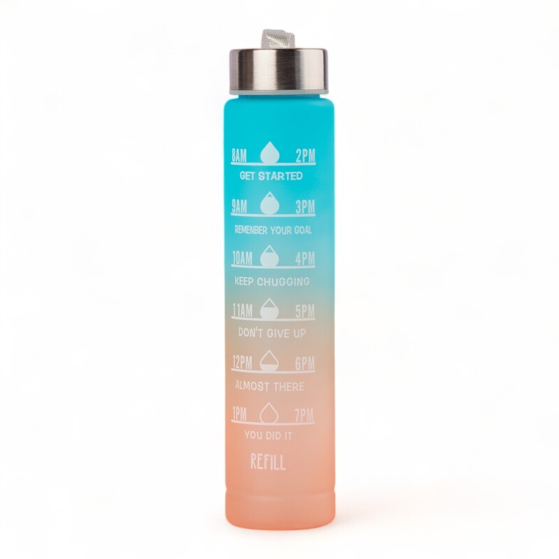 Pack De 3 Botellas De Agua Motivacional Gym Celeste