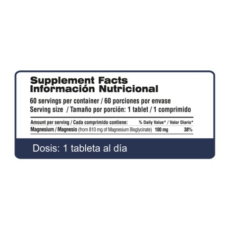 Bisglicinato de Magnesio 810 mg x 60 Tablets Qualivits Bisglicinato de Magnesio 810 mg x 60 Tablets Qualivits