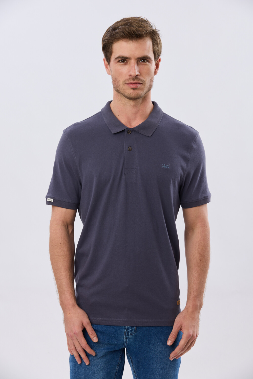 REMERA POLO LISA JERSEY Azul