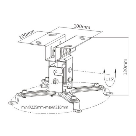 Soporte Brateck de Techo para Proyector Negro