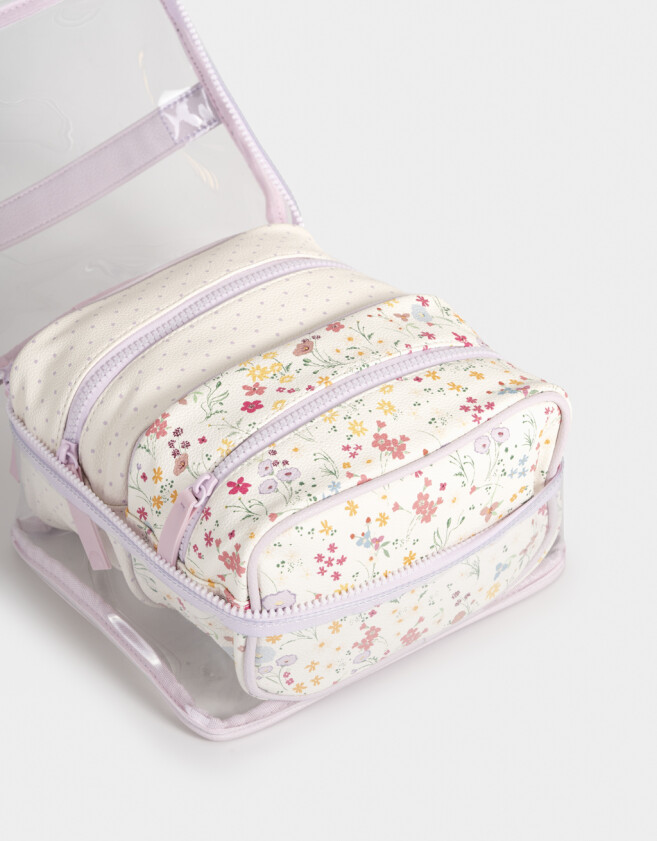 Porta Cosméticos Estampados Set De Cartucheras Estampadas - Combinacion Bicolor