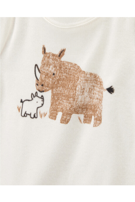 Set dos piezas de algodón, pantalón y body, diseño rinocerontes Set dos piezas de algodón, pantalón y body, diseño rinocerontes