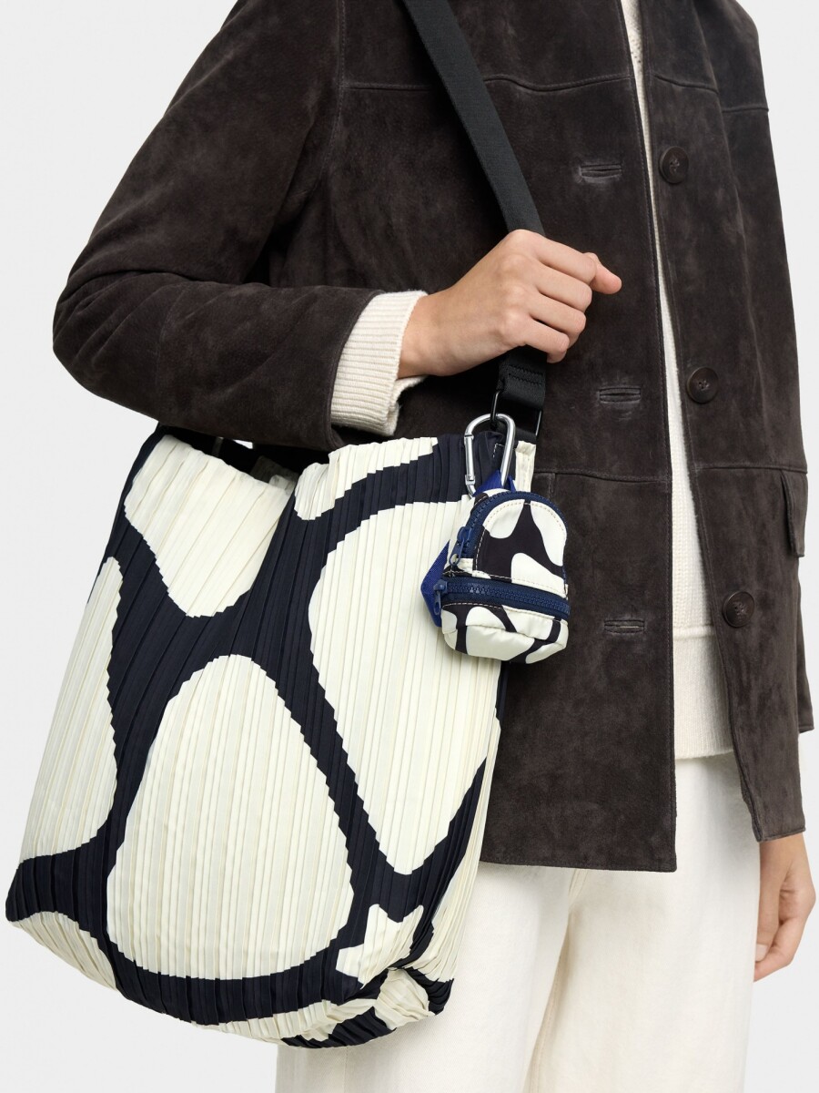 Bolso De Hombro De Nylon Estampado Con Pliegues blanco