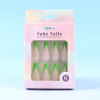 Uñas Postizas - 12 Piezas - Bicolor Verde Uñas Postizas - 12 Piezas - Bicolor Verde