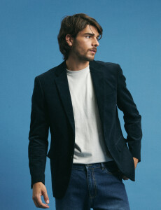 110470 SACO HARRINGTON LABEL Azul Oscuro