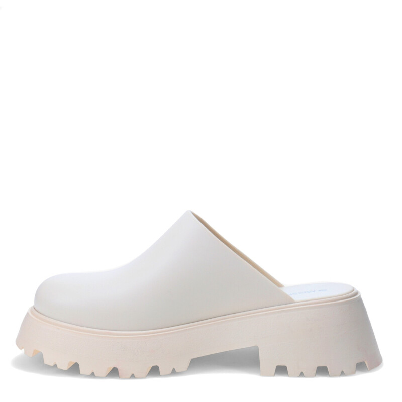 Zuecos de Mujer Miss Carol LIA con plataforma de goma Blanco Hueso